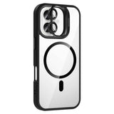 Apple iPhone 17 Kılıf Standlı ve Kamera Lens Hediyeli M-Safe Şarj Özellikli Zore Etro Kapak