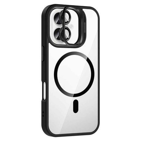 Apple iPhone 17 Kılıf Standlı ve Kamera Lens Hediyeli M-Safe Şarj Özellikli Zore Etro Kapak