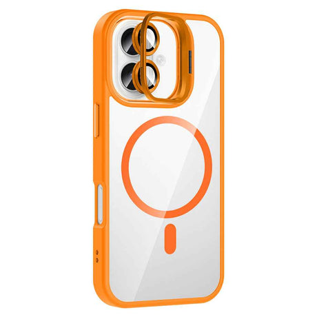 Apple iPhone 17 Kılıf Standlı ve Kamera Lens Hediyeli M-Safe Şarj Özellikli Zore Etro Kapak
