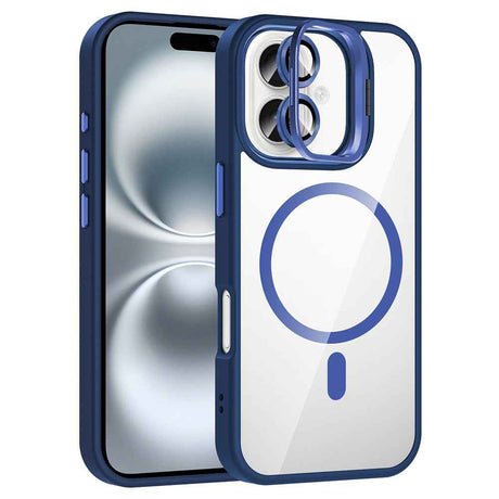 Apple iPhone 17 Kılıf Standlı ve Kamera Lens Hediyeli M-Safe Şarj Özellikli Zore Etro Kapak