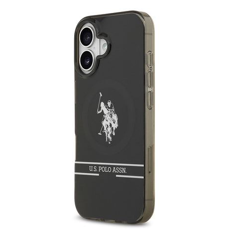 Apple iPhone 17 Kılıf U.S. Polo Assn. Orjinal Lisanslı M-safe Şarj Özellikli IML Double Horse Stripe Logolu Kapak