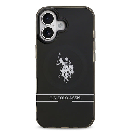 Apple iPhone 17 Kılıf U.S. Polo Assn. Orjinal Lisanslı M-safe Şarj Özellikli IML Double Horse Stripe Logolu Kapak