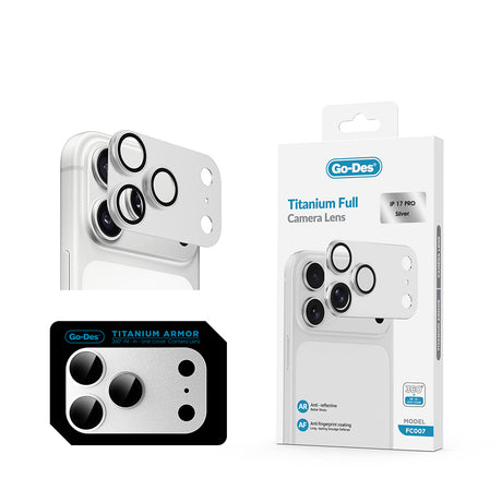 Apple iPhone 17 Pro Go Des FC007 Titanyum Serisi Anti Reflective Kamera Lens Koruyucu