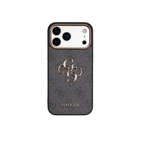 Apple iPhone 17 Pro Guess Orjinal Lisanslı Büyük 4G ve Yazı Logolu Kılıf + Ekran Koruyucu + Lens Koruyucu 3in1 Aksesuar Seti