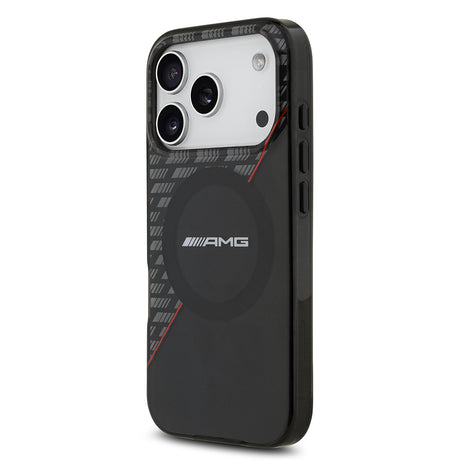 Apple iPhone 17 Pro Kılıf AMG Orjinal Lisanslı M-safe Şarj Özellikli Çift Katmanlı Kırmızı Çapraz Çizgili Kapak