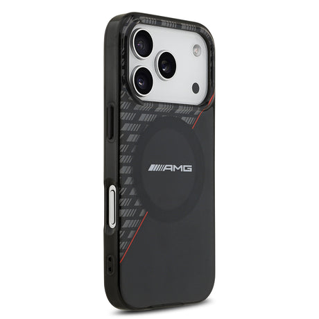 Apple iPhone 17 Pro Kılıf AMG Orjinal Lisanslı M-safe Şarj Özellikli Çift Katmanlı Kırmızı Çapraz Çizgili Kapak