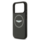 Apple iPhone 17 Pro Kılıf Aston Martin Orjinal Lisanslı M-safe Şarj Özellikli Karbon Fiber Kevlar Kapak