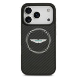 Apple iPhone 17 Pro Kılıf Aston Martin Orjinal Lisanslı M-safe Şarj Özellikli Karbon Fiber Kevlar Kapak