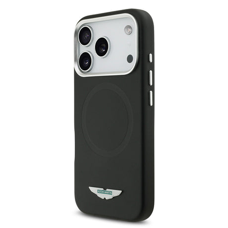 Apple iPhone 17 Pro Kılıf Aston Martin Orjinal Lisanslı M-safe Şarj Özellikli Metal Logolu PU Deri Kapak
