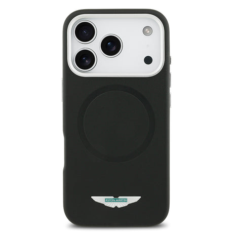 Apple iPhone 17 Pro Kılıf Aston Martin Orjinal Lisanslı M-safe Şarj Özellikli Metal Logolu PU Deri Kapak