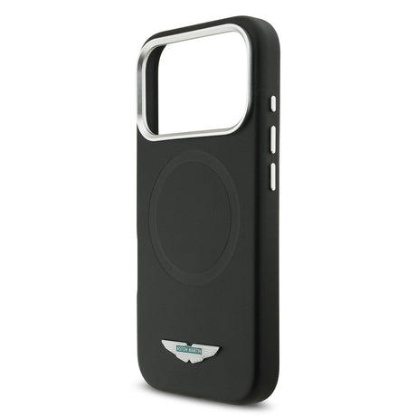 Apple iPhone 17 Pro Kılıf Aston Martin Orjinal Lisanslı M-safe Şarj Özellikli Metal Logolu PU Deri Kapak