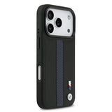 Apple iPhone 17 Pro Kılıf BMW Orjinal Lisanslı M-safe Şarj Özellikli Deri Arka Yüzey Metal Logolu Delikli Şerit Tasarımlı Kapak
