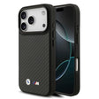 Apple iPhone 17 Pro Kılıf BMW Orjinal Lisanslı M-safe Şarj Özellikli Karbon Fiber Metal Logolu Kevlar Kapak