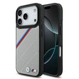 Apple iPhone 17 Pro Kılıf BMW Orjinal Lisanslı M-safe Şarj Özellikli M Logolu Üç Şeritli Delikli Deri Kapak