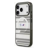Apple iPhone 17 Pro Kılıf BMW Orjinal Lisanslı M-safe Şarj Özellikli Metal Kamera Butonlu Yatay Şeritli M Dizayn Kapak