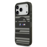 Apple iPhone 17 Pro Kılıf BMW Orjinal Lisanslı M-safe Şarj Özellikli Metal Kamera Butonlu Yatay Şeritli M Dizayn Kapak