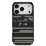 Apple iPhone 17 Pro Kılıf BMW Orjinal Lisanslı M-safe Şarj Özellikli Metal Kamera Butonlu Yatay Şeritli M Dizayn Kapak