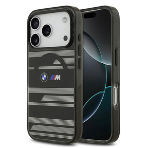 Apple iPhone 17 Pro Kılıf BMW Orjinal Lisanslı M-safe Şarj Özellikli Metal Kamera Butonlu Yatay Şeritli M Dizayn Kapak
