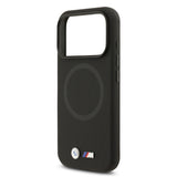 Apple iPhone 17 Pro Kılıf BMW Orjinal Lisanslı M-safe Şarj Özellikli Metal Logolu Delikli M Dizayn Deri Kapak