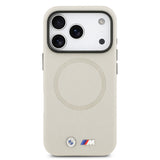 Apple iPhone 17 Pro Kılıf BMW Orjinal Lisanslı M-safe Şarj Özellikli Metal Logolu Delikli M Dizayn Deri Kapak