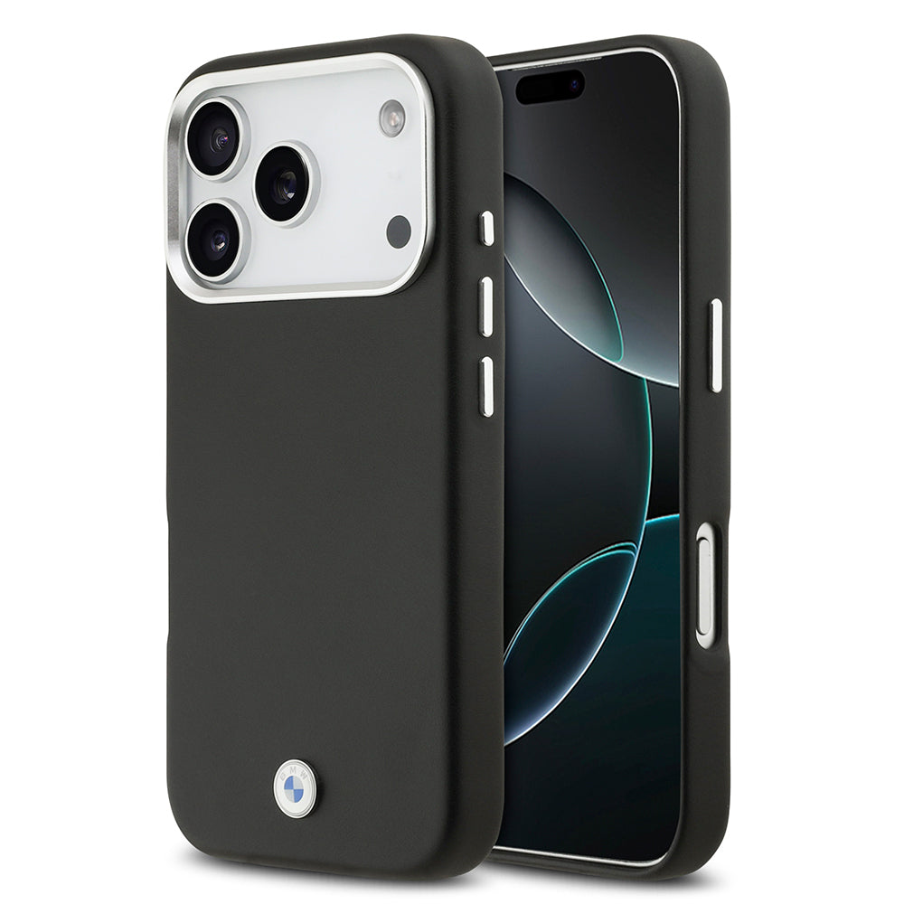 Apple iPhone 17 Pro Kılıf BMW Orjinal Lisanslı M-safe Şarj Özellikli Metal Logolu Tam Kaplama Deri Kapak