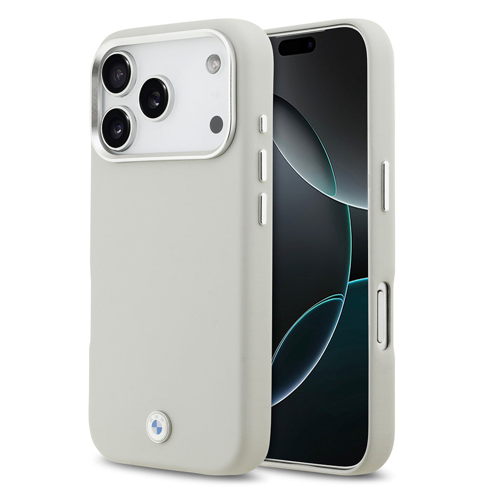 Apple iPhone 17 Pro Kılıf BMW Orjinal Lisanslı M-safe Şarj Özellikli Metal Logolu Tam Kaplama Deri Kapak