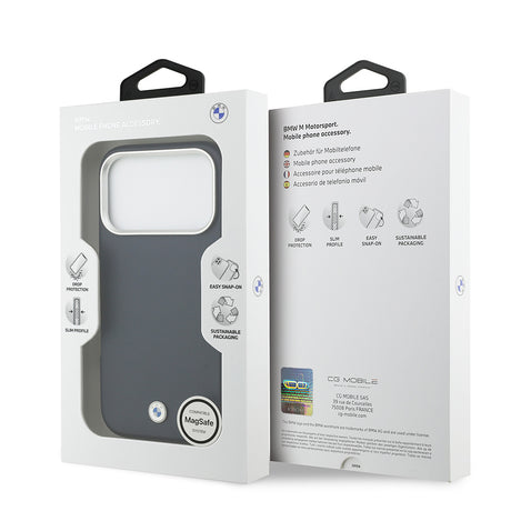 Apple iPhone 17 Pro Kılıf BMW Orjinal Lisanslı M-safe Şarj Özellikli Metal Logolu Tam Kaplama Deri Kapak