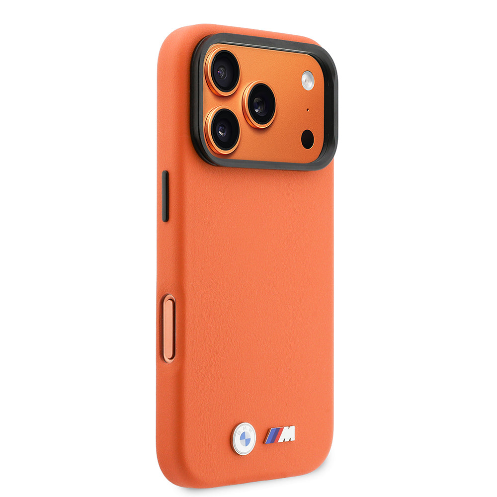 Apple iPhone 17 Pro Kılıf BMW Orjinal Lisanslı M-safe Şarj Özellikli Standlı Metal Kamera Çerçeveli M Logolu PU Deri Kapak
