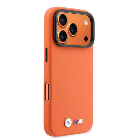 Apple iPhone 17 Pro Kılıf BMW Orjinal Lisanslı M-safe Şarj Özellikli Standlı Metal Kamera Çerçeveli M Logolu PU Deri Kapak