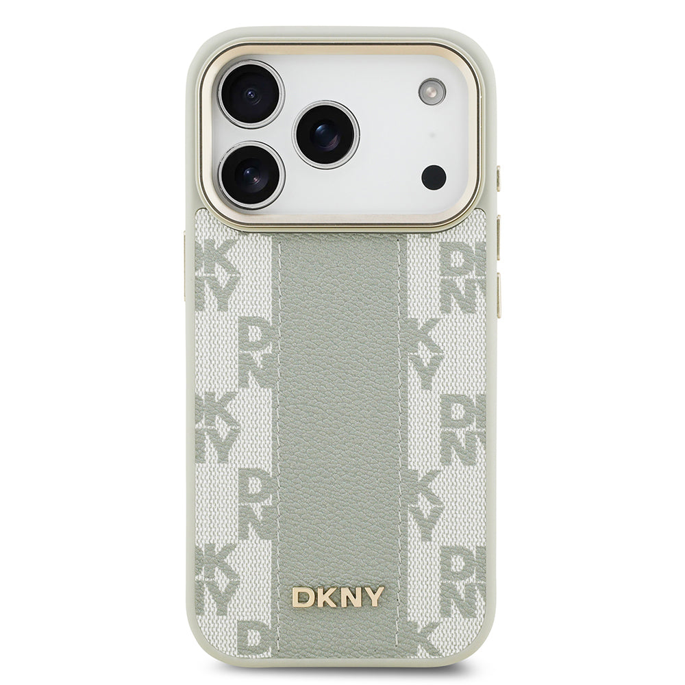 Apple iPhone 17 Pro Kılıf DKNY Orjinal Lisanslı M-safe Şarj Özellikli 3D Yazılı Checkered Pattern Kapak