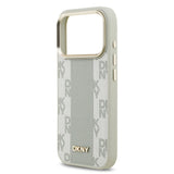 Apple iPhone 17 Pro Kılıf DKNY Orjinal Lisanslı M-safe Şarj Özellikli 3D Yazılı Checkered Pattern Kapak