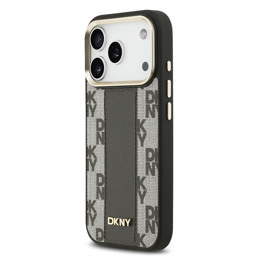 Apple iPhone 17 Pro Kılıf DKNY Orjinal Lisanslı M-safe Şarj Özellikli 3D Yazılı Checkered Pattern Kapak