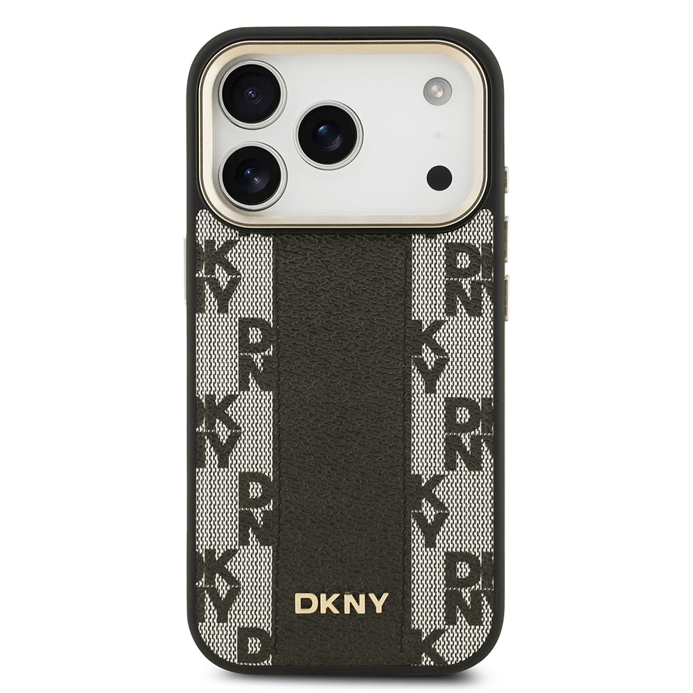 Apple iPhone 17 Pro Kılıf DKNY Orjinal Lisanslı M-safe Şarj Özellikli 3D Yazılı Checkered Pattern Kapak