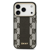 Apple iPhone 17 Pro Kılıf DKNY Orjinal Lisanslı M-safe Şarj Özellikli 3D Yazılı Checkered Pattern Kapak