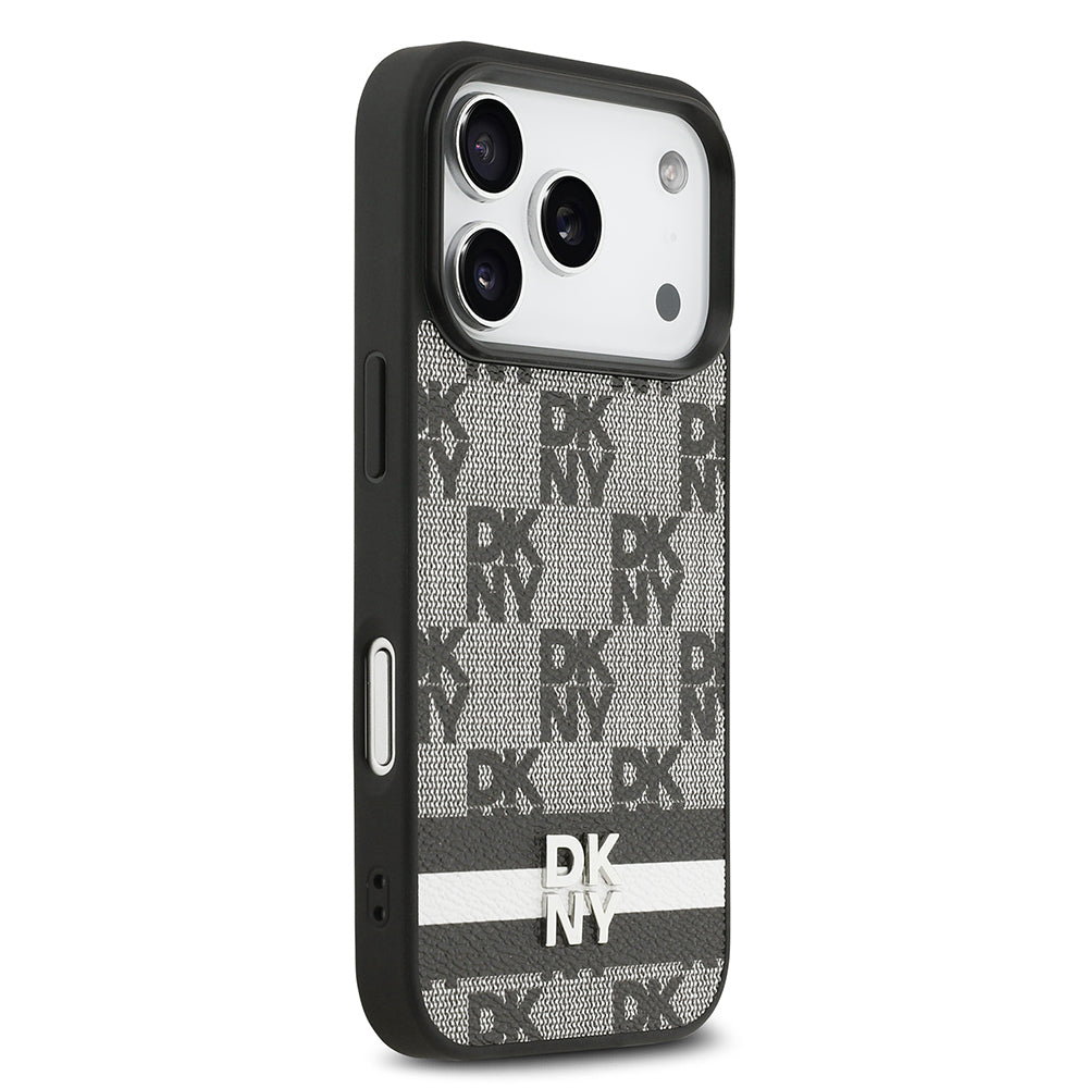 Apple iPhone 17 Pro Kılıf DKNY Orjinal Lisanslı M-safe Şarj Özellikli 3D Yazılı Metal Logolu Kapak