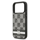 Apple iPhone 17 Pro Kılıf DKNY Orjinal Lisanslı M-safe Şarj Özellikli 3D Yazılı Metal Logolu Kapak