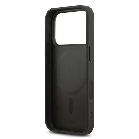 Apple iPhone 17 Pro Kılıf DKNY Orjinal Lisanslı M-safe Şarj Özellikli 3D Yazılı Metal Logolu Kapak