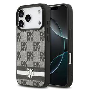 Apple iPhone 17 Pro Kılıf DKNY Orjinal Lisanslı M-safe Şarj Özellikli 3D Yazılı Metal Logolu Kapak
