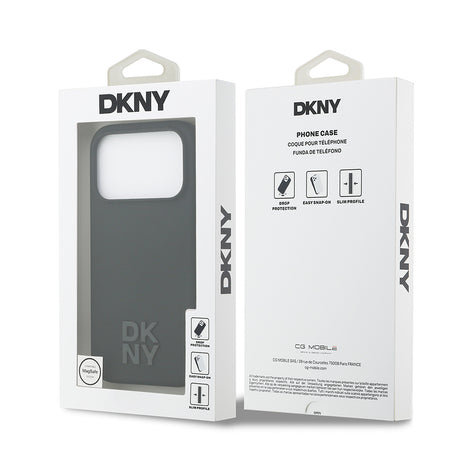 Apple iPhone 17 Pro Kılıf DKNY Orjinal Lisanslı M-safe Şarj Özellikli Metal Logolu Silikon Kapak