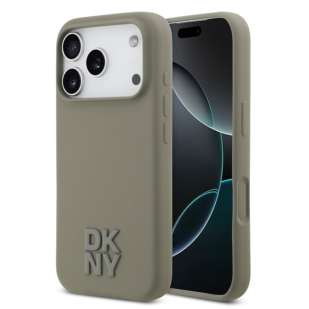 Apple iPhone 17 Pro Kılıf DKNY Orjinal Lisanslı M-safe Şarj Özellikli Metal Logolu Silikon Kapak
