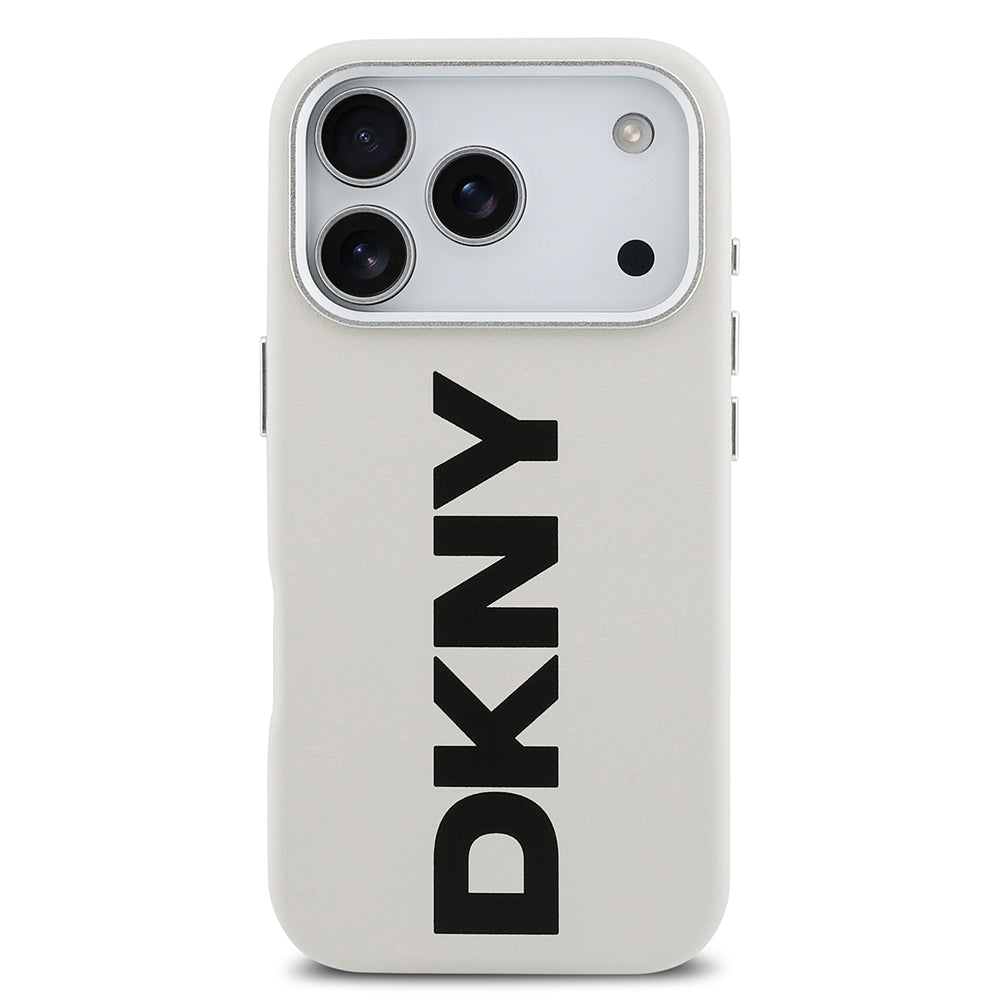 Apple iPhone 17 Pro Kılıf DKNY Orjinal Lisanslı M-safe Şarj Özellikli PU Büyük Dikey Logolu Kapak