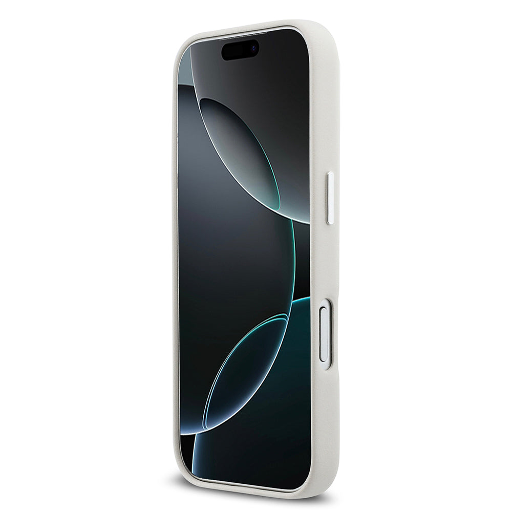 Apple iPhone 17 Pro Kılıf DKNY Orjinal Lisanslı M-safe Şarj Özellikli PU Büyük Dikey Logolu Kapak