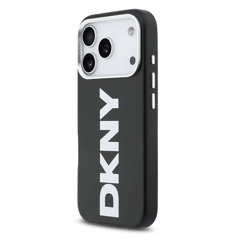 Apple iPhone 17 Pro Kılıf DKNY Orjinal Lisanslı M-safe Şarj Özellikli PU Büyük Dikey Logolu Kapak