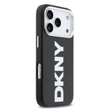 Apple iPhone 17 Pro Kılıf DKNY Orjinal Lisanslı M-safe Şarj Özellikli PU Büyük Dikey Logolu Kapak