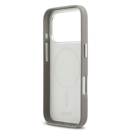 Apple iPhone 17 Pro Kılıf DKNY Orjinal Lisanslı M-safe Şarj Özellikli PU Büyük Dikey Logolu Kapak
