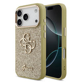 Apple iPhone 17 Pro Kılıf Guess Orjinal Lisanslı 4G Büyük Metal Kamera Çerçeveli ve Logolu Glitter Kapak