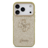 Apple iPhone 17 Pro Kılıf Guess Orjinal Lisanslı 4G Büyük Metal Kamera Çerçeveli ve Logolu Glitter Kapak