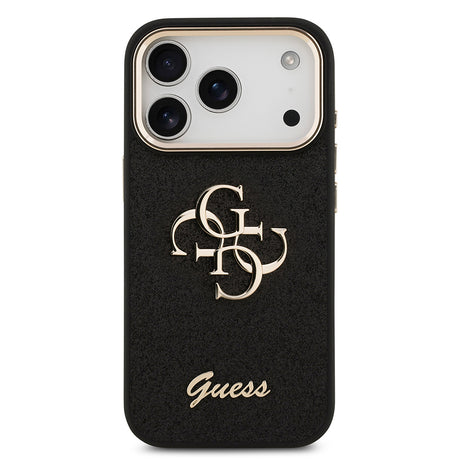 Apple iPhone 17 Pro Kılıf Guess Orjinal Lisanslı 4G Büyük Metal Kamera Çerçeveli ve Logolu Glitter Kapak