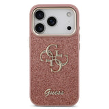 Apple iPhone 17 Pro Kılıf Guess Orjinal Lisanslı 4G Büyük Metal Kamera Çerçeveli ve Logolu Glitter Kapak