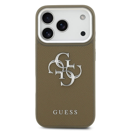 Apple iPhone 17 Pro Kılıf Guess Orjinal Lisanslı Grained 4G Metal Büyük Logolu Kapak